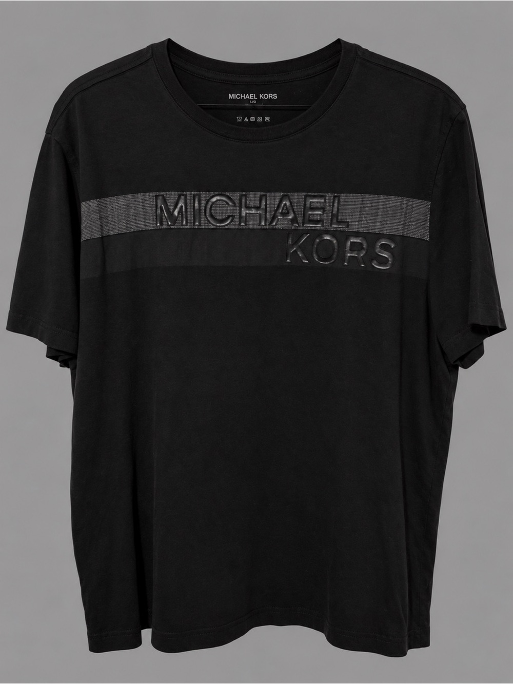 Michael Kors Black Short-Sleeve Logo Crew Tee